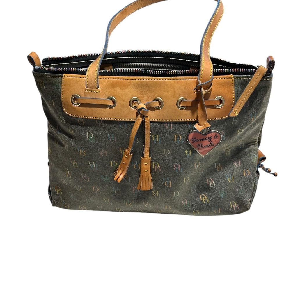 Vintage Dooney & Bourke Signature Canvas Tote Shoulder Bag